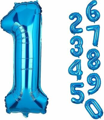 40"/90 cm Blue Jumbo Number Foil Balloon 0-9