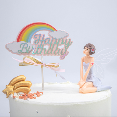 Cake Topper Happy Birthday Rainbow