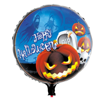 18&quot;/45 cm Helium Halloween Round Foil Balloon