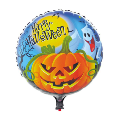 18&quot;/45 cm Helium Halloween Round Foil Balloon