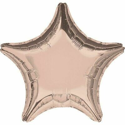 Helium Filled Solid Colour Foil 18" Rose Gold Foil Star Balloon
