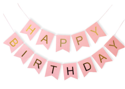 Happy Birthday Banner Pink