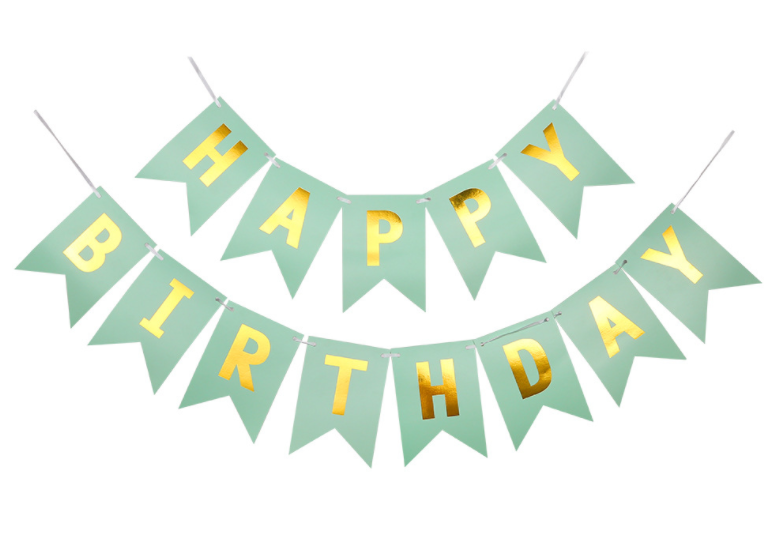 Happy Birthday Banner Green