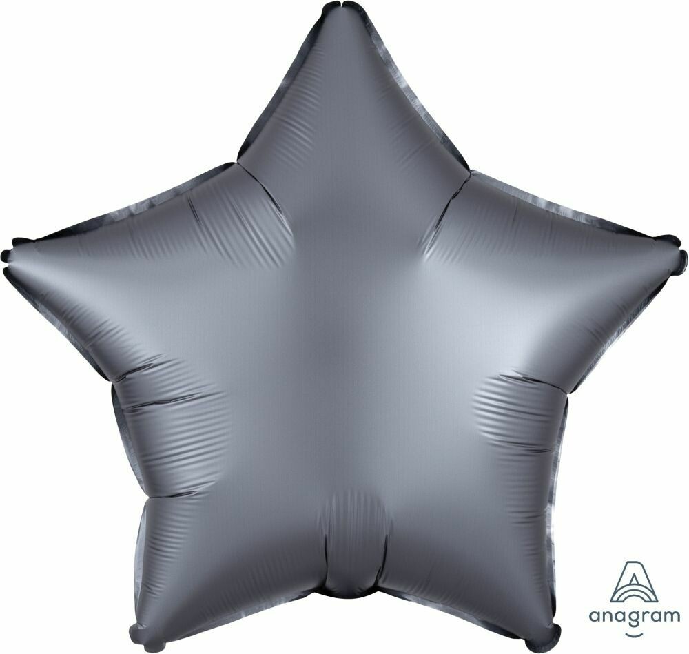 Helium Filled Solid Colour Foil 18&quot; Star Satin Luxe Graphite