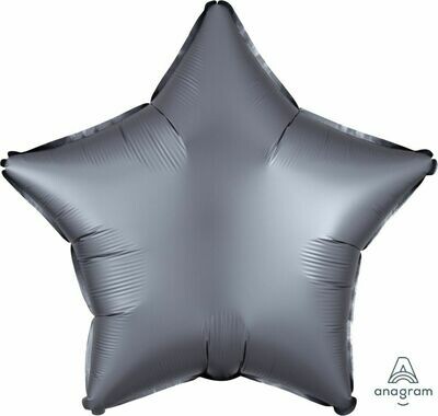 Helium Filled Solid Colour Foil 18" Star Satin Luxe Graphite