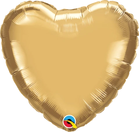 Helium filled Solid Colour Foil 18&quot; Heart Chrome Gold