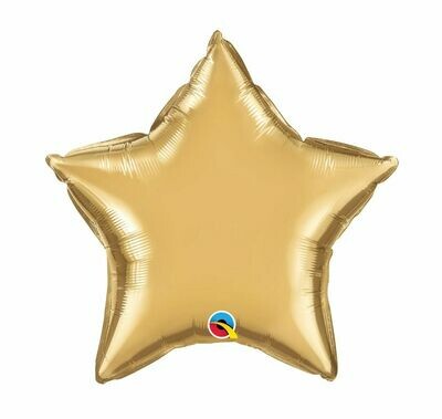 Helium Filled Solid Colour Foil 18&quot; Star Chrome Gold
