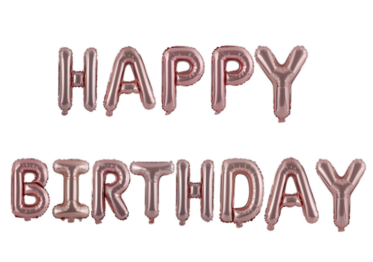 16"/35 cm Rose Gold Happy Birthday Foil Balloon