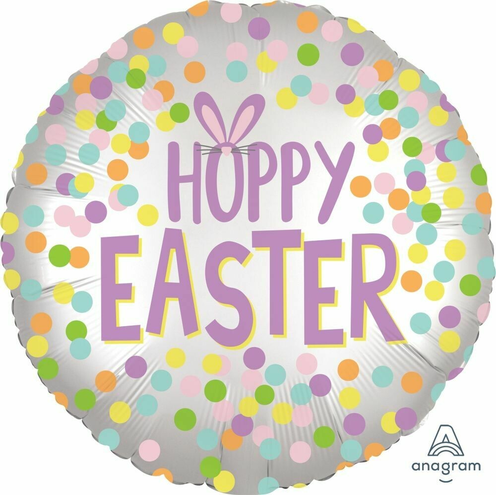 18"/45 cm Satin Easter Round Foil Balloon