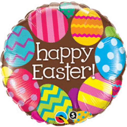 18"/45 cm Easter Eggs Chocolate Round Foil Balloon