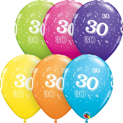 30th Birthday 30 cm Tropical Assorted Helium Latex Balloon