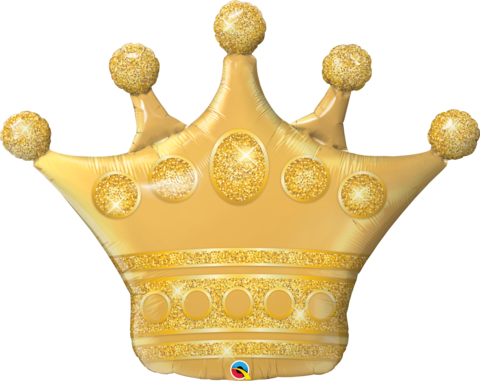 Qualatex Supershape Foil Balloon Golden Crown 41‘’ *Helium Filled with Weight*