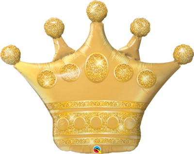 Qualatex Supershape Foil Balloon Golden Crown 41‘’ *Helium Filled with Weight*