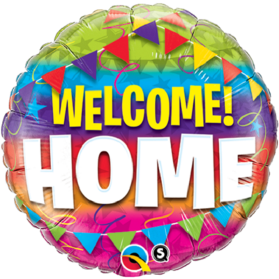 18"/45 cm Welcome Home Foil Balloon *Helium Filled*