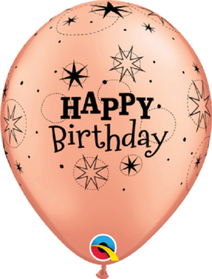 30cm Rose Gold Happy Birthday Latex Balloons