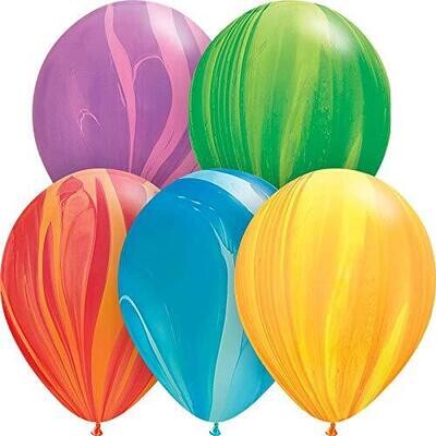 30cm Rainbow Super Agate Latex Balloons