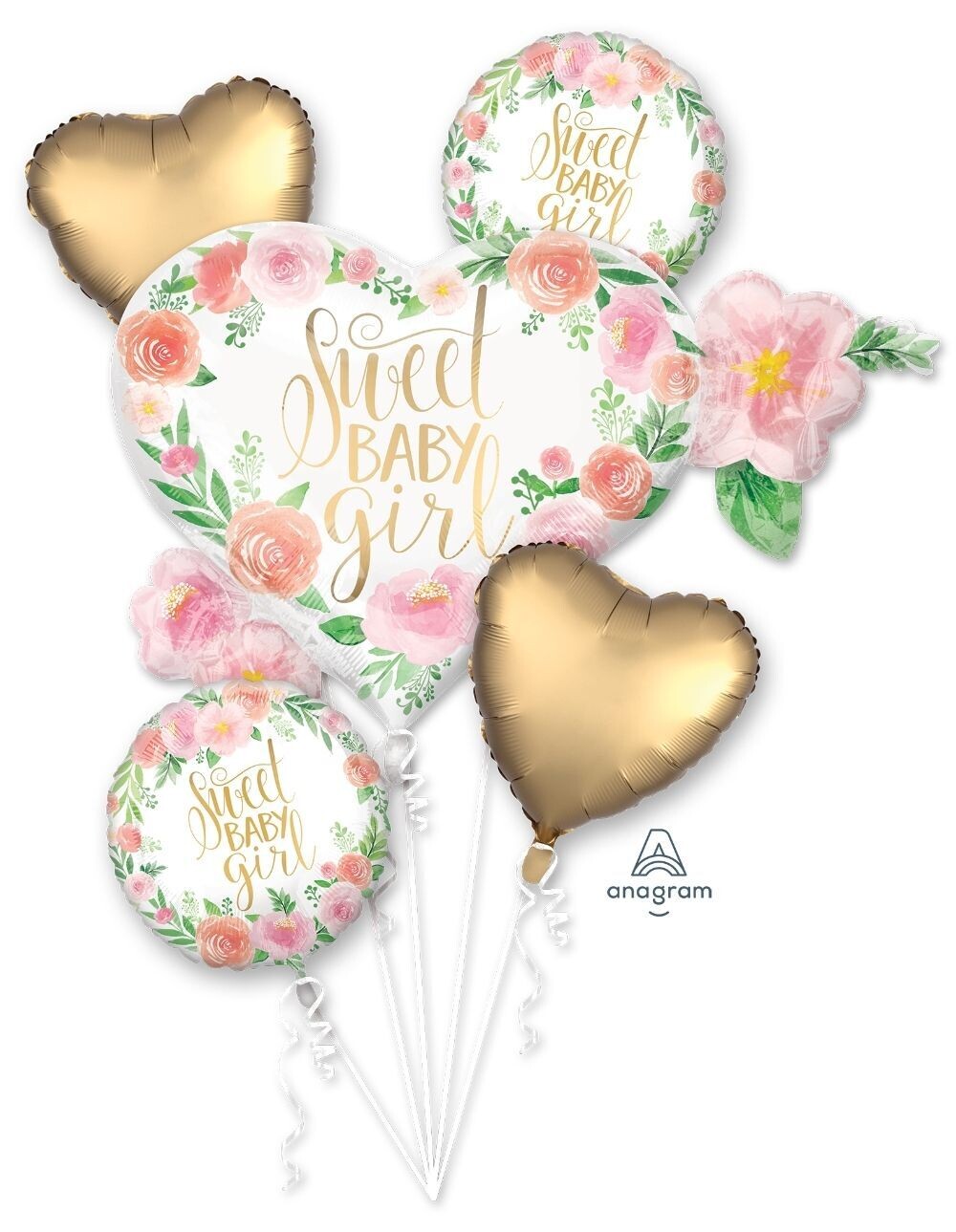 Floral Baby Girl Balloon Bouquet