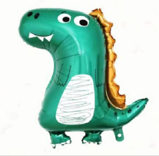 Crown Dinosaur (68cm x 53cm) Foil Balloon *Helium Filled with Weight*