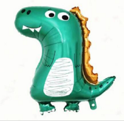 Crown Dinosaur (68cm x 53cm) Foil Balloon *Helium Filled with Weight*