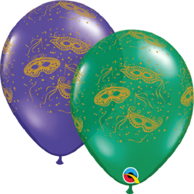 30cm Mardi Gras Masks Latex Balloons