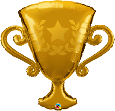 39&quot;/99cm Golden Trophy Foil Balloon *Helium Filled with Weight*