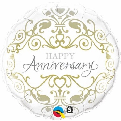 18&quot;/45 cm Anniversary Classic Foil Balloon *Helium Filled*