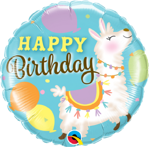 18&quot;/45 cm Birthday Llama Foil Balloon *Helium Filled*
