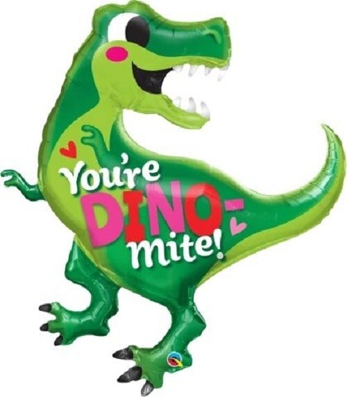 Qualatex Supershape Foil Balloon Tyrannosaurus You&#39;re Dino-Mite 42‘’ *Helium Filled with Weight*