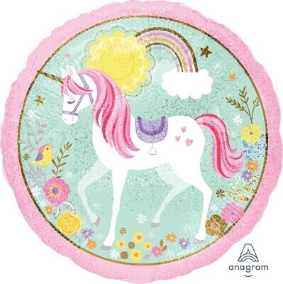 18"/45 cm Holographic Believe in Unicorns Foil Balloon *Helium Filled*