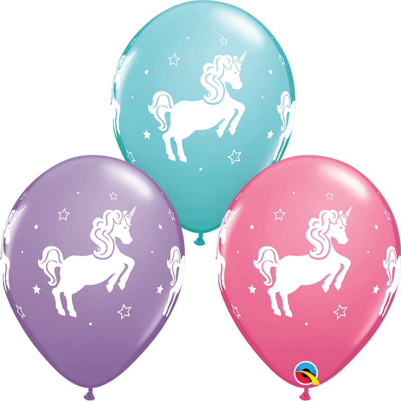 Whimsical Unicorn Assortment 30 cm Helium Latex Balloon