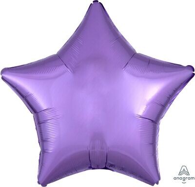 Helium Filled Solid Colour Foil 18" Pearl Lavender Star