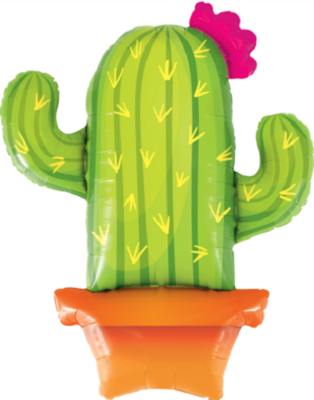 39" Potted Cactus (76cm x 45cm) Foil Balloon *Helium Filled with Weight*