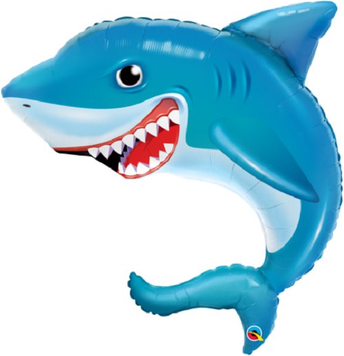 Qualatex Supershape Foil Balloon Smilin Shark 36‘’ *Helium Filled with Weight*