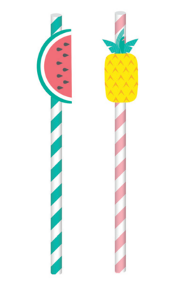 20 pk Tropical Party Paper Straws