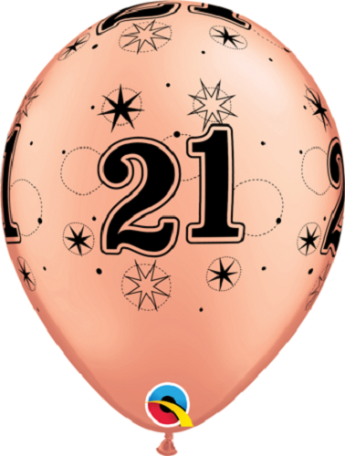 21st Birthday 30 cm Rose Gold Helium Latex Balloon