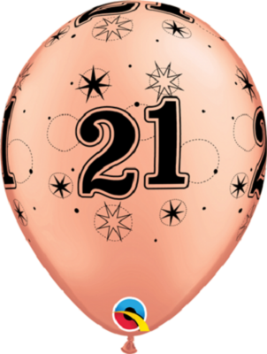 21st Birthday 30 cm Rose Gold Helium Latex Balloon