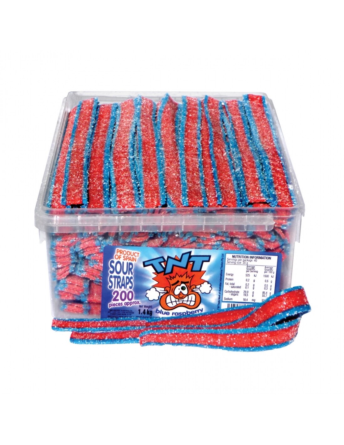 TNT Blue Raspberry SOUR STRAPS 200S 1.4 kg