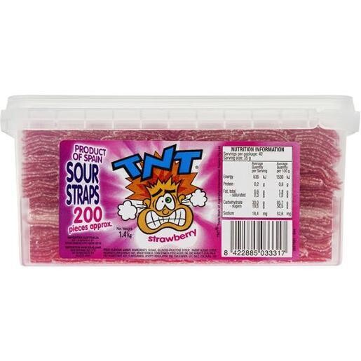 TNT STRAWBERRY SOUR STRAPS 200S 1.4 kg