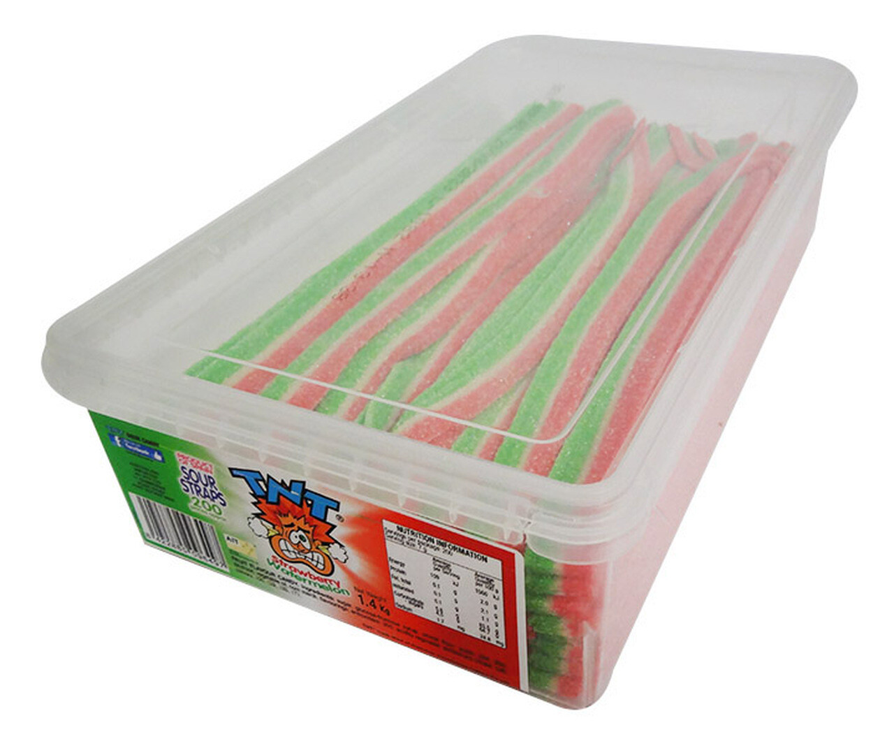 TNT Strawberry &amp; Watermelon SOUR STRAPS 200S 1.4 kg