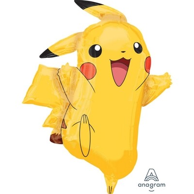 Pokémon Pikachu Foil Balloon *Helium Filled* 62cm x 78cm *Helium Filled with Weight*