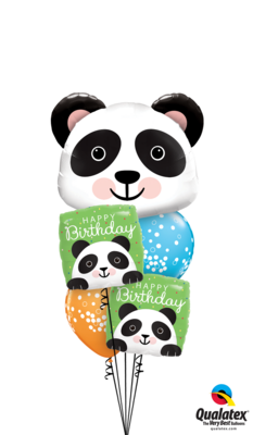 Fuzzy-Wuzzy Birthday Pandas Balloon Bouquet