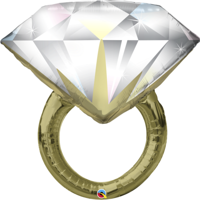 Qualatex Supershape Foil Balloon  Diamond Wedding Ring 37‘’ *Helium Filled with Weight*