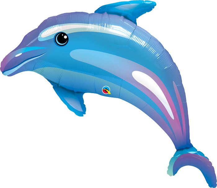 Qualatex Supershape Foil Balloon Delightful Dolphin 42‘’ *Helium Filled with Weight*