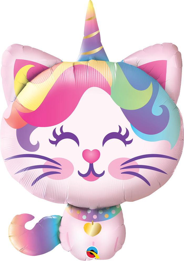Qualatex Supershape Foil Balloon Mythical Caticorn 38‘’ *Helium Filled with Weight*