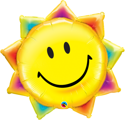 Qualatex Supershape Foil Balloon Sunshine Smile Face 35‘’ *Helium Filled with Weight*