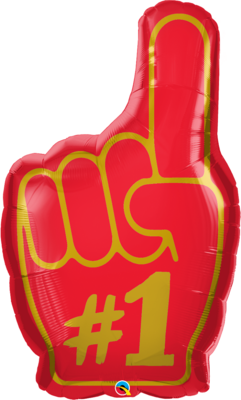#1 Finger Foi Balloon 37&quot;/94 cm *Helium Filled with Weight*