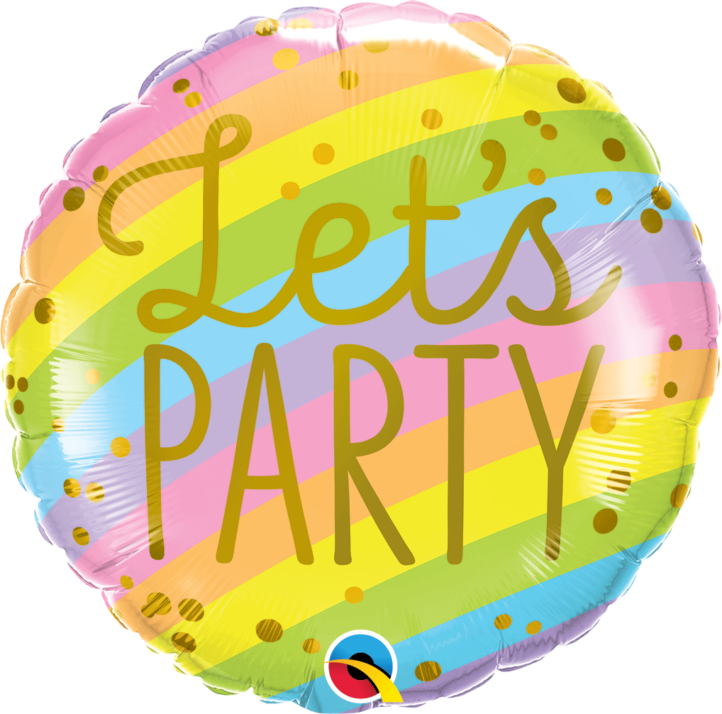 18"/45 cm Let's Party Stripes Foil Balloon *Helium Filled*