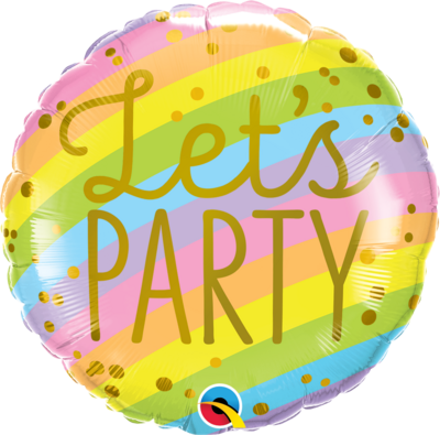 18"/45 cm Let's Party Stripes Foil Balloon *Helium Filled*