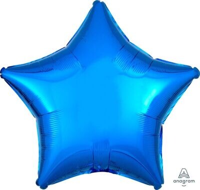 Helium Filled Solid Colour Foil Star 18&quot; Star Metallic Blue
