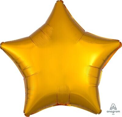 Helium Filled Solid Colour Foil Star 18&quot; Metallic Gold
